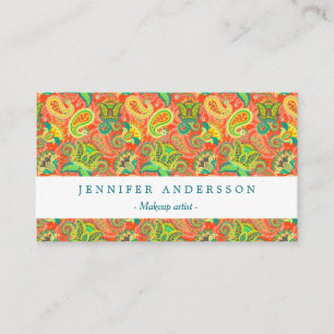 Süße bunte Paisley-Muster Visitenkarte