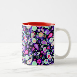 Süße bunte Paisleymuster Zweifarbige Tasse