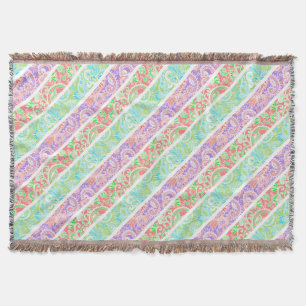 Süße bunte Pastell-Blumenstreifen Decke