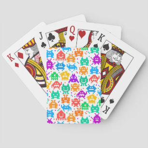 Süße bunte pixelige Monster Muster Teekanne Spielkarten