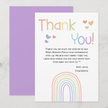 Süße bunte Regenbogen mit Herzen Baby Shower