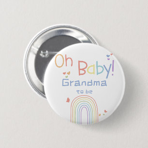 Süße bunte Regenbogen-Oma mit Herzen Button