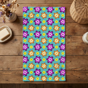 Süße bunte Retro-Blumen Handtuch