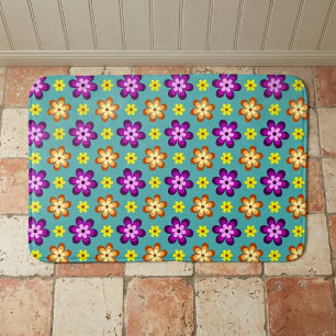 Süße bunte Retro-Blumen mittlere Badematte