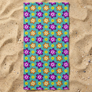 Süße bunte Retro-Blumen-Strandtuch Strandtuch