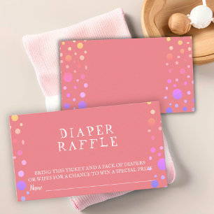 Süße bunte rosa Punkte-Muster-Windel-Raffle Begleitkarte