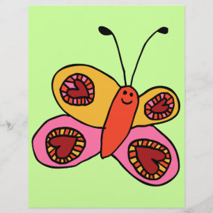 Süße bunte Schmetterlings-Cartoon Flyer