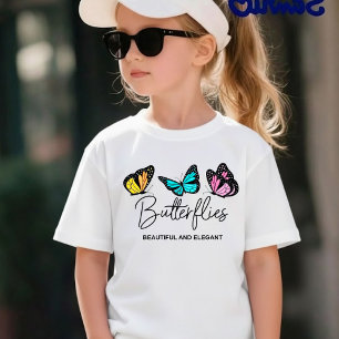 Süße bunte Schmetterlings-Geburtstags-Girl Anpassb Baby T-shirt