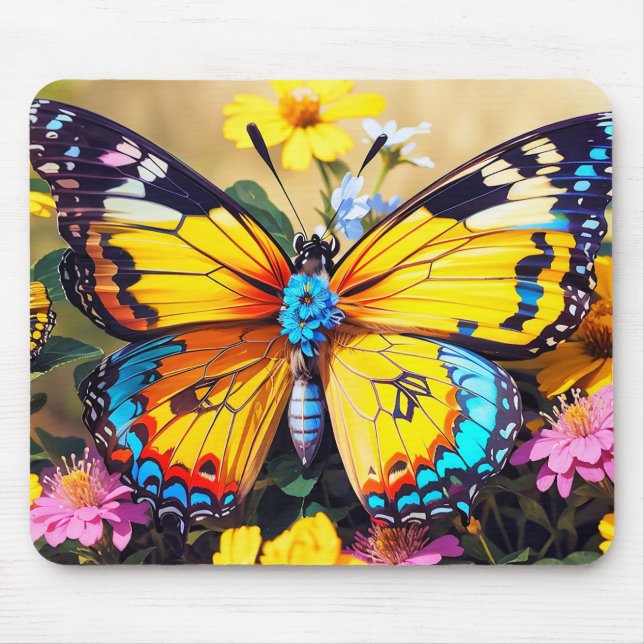 Süße bunte Schmetterlingskunst Mousepad (Vorne)