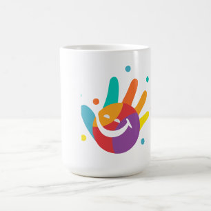Süße bunte Smile-Handabdruck-Kaffeetasse Kaffeetasse