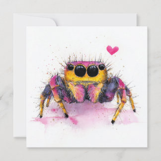 Süße bunte Springspinne Grußkarte Feiertagskarte