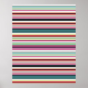 Süße bunte weiße Streifen Poster