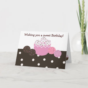 Süße Cake Ball Geburtstagsdesign Karte