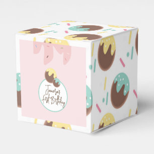 Süße Cakepop-Kugeln Erste Geburtstagsglasur Geschenkschachtel