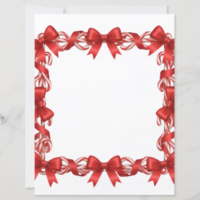 Süße Candy Cane und rote Schleife Schreibwaren (Vorderseite)