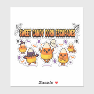 Süße Candy Corn Halloween-Party Aufkleber