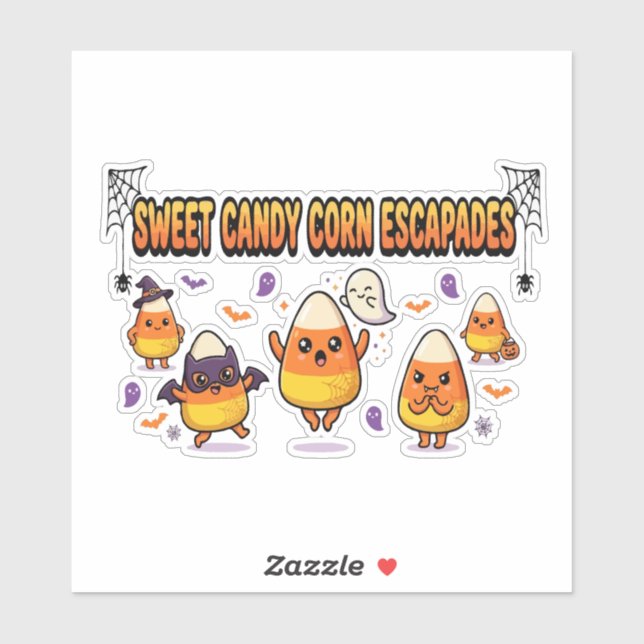 Süße Candy Corn Halloween-Party Aufkleber (Blatt)