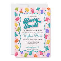 Süße Candy-Gummibärchen-Geburtstagseinladung