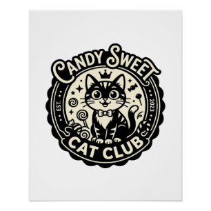 Süße Candy-Katze Lustige Katze Grafik - Candy Swee Poster
