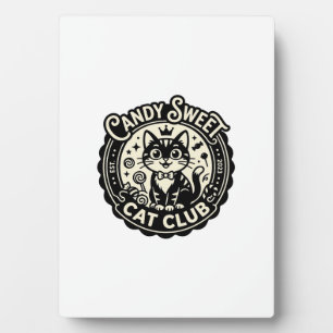Süße Candy-Katze Lustige Katze Grafik - Süße Candy Fotoplatte