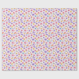 Süße Candy Pastell Icons Muster Geschenkpapier