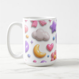 Süße Candy Pastell Icons Muster Kaffeetasse