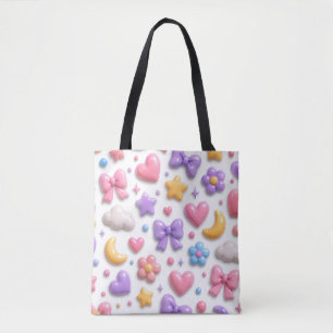 Süße Candy Pastell Icons Muster Tasche