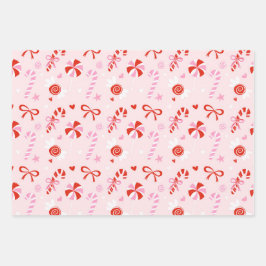 Süße Candy Pink Geschenkpapier Set