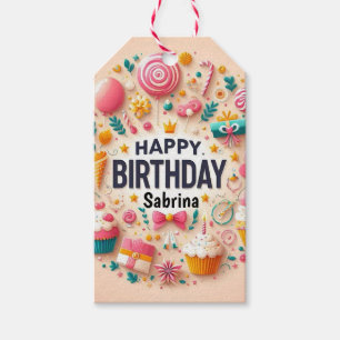 Süße Candyland Cupcake & Lollipop Alles Gute zum G Geschenkanhänger