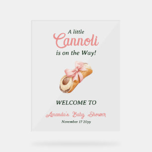 Süße Cannoli-Rosa-Schleifen-Mädchen-Italienische-B Acrylschild