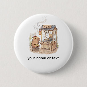 Süße Capybara am Stinky-Tofu-Stand Taiwan Nacht Button