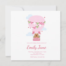 Süße Capybara-Baby-Shower-Einladung Baby Mädchen