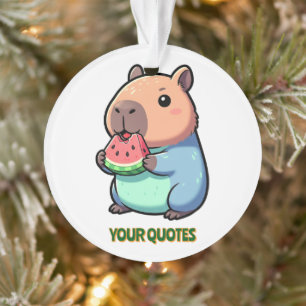 Süße Capybara beim Wassermelonenessen Ornament