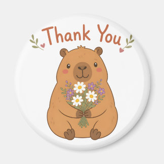Süße Capybara-Dankeschön-Wildblumen-Magnet Magnet