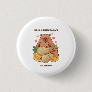 Süße Capybara-Familien-Taste Button