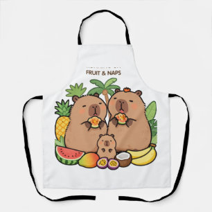 Süße Capybara-Frucht- & Nickerchen-Schürze   Glück Schürze