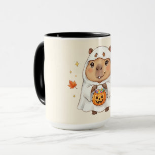 Süße Capybara-Geist-Halloween-Kawaii-Zweifarben-Ta Tasse