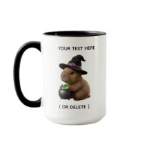 Süße Capybara-Hexe Schwarz-Kombi-Halloween-Tasse