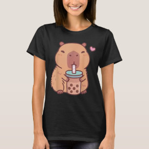 Süße Capybara Kawaii Anime trinkt Bubble Tea T-Shirt