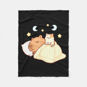 Süße Capybara Kawaii Schlafanzug Sleepybara Katze  Fleecedecke
