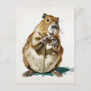 Süße Capybara-Liebesgeste Postkarte
