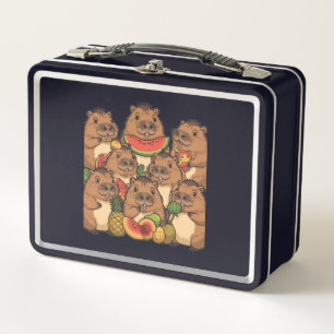 Süße Capybara-Lunchbox – Lustige Wassermelone Metall Brotdose