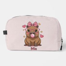 Süße Capybara mit Brille und Bubble-Gum