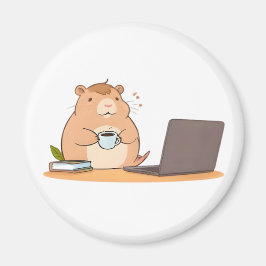 Süße Capybara-Programmierer-Coffee-Laptop-Design Magnet
