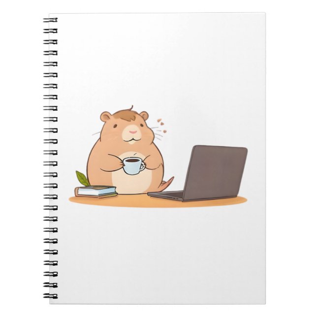 Süße Capybara-Programmierer-Coffee-Laptop-Design Notizblock (Vorderseite)