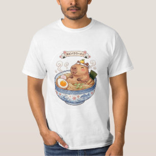 Süße Capybara-Ramen-Schale Japanischer Kawaii-Anim T-Shirt