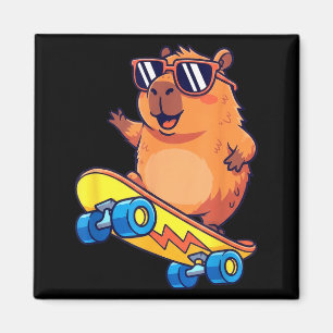 Süße Capybara Skateboard Fahrende Chill Tierliebha Magnet