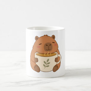 Süße Capybara umarmt Kaffeetasse Tasse