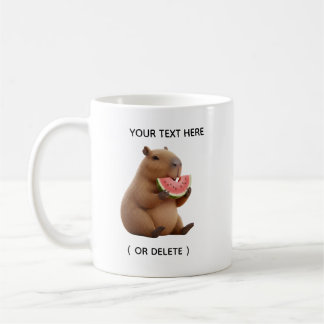 Süße Capybara Wassermelone trinkende Personalisier Kaffeetasse
