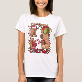 Süße Capybara-Weihnachtslichter Festive Party T-Shirt